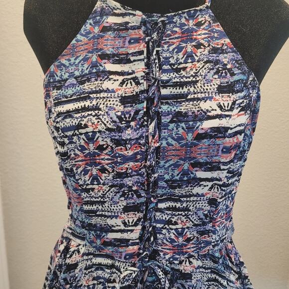 Parker Dress Womens Size S Fit & Flare Skater Mini Silk Lace Front Halter Style - Picture 2 of 14